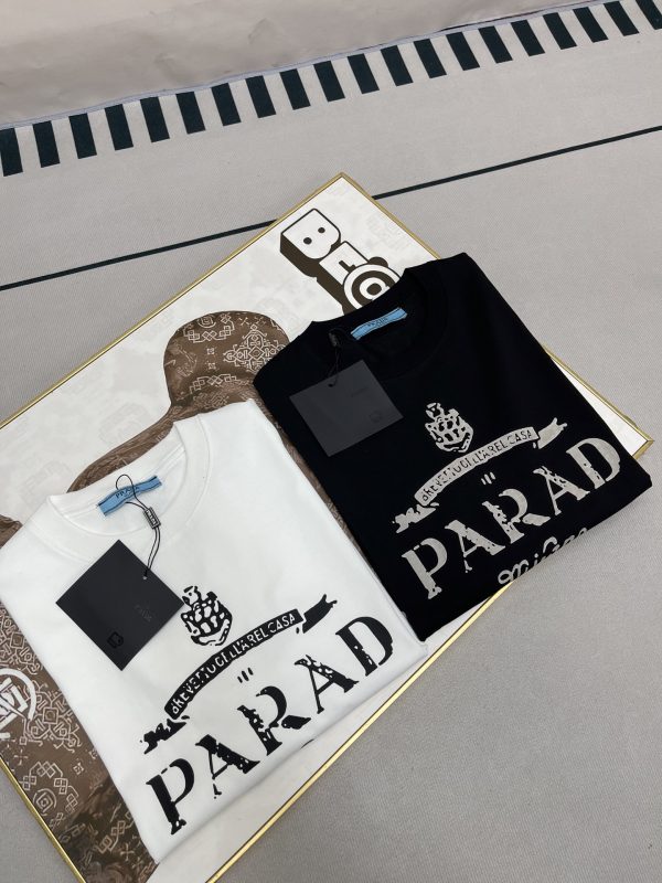 Best Selling Prada Short Sleeves White Cotton Classic Collection