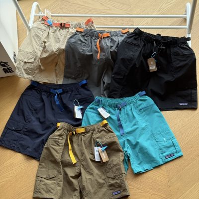 Luxury Patagonia Shorts Khaki Nylon Logo Style