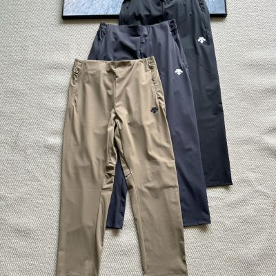 High Quality Descente Trousers Black Silk Casual Luxury