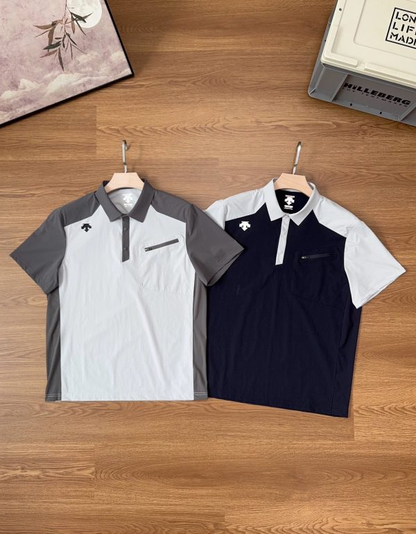 Premium Quality Descente Short-Sleeved Navy Urban Style