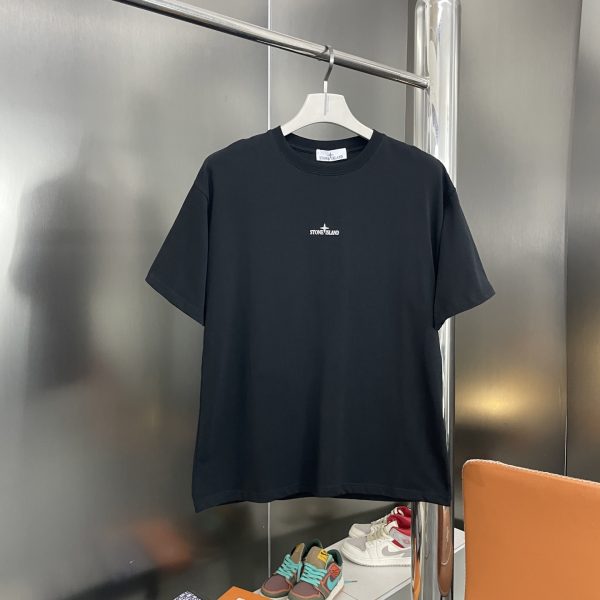 Best Selling Stone Island Short Sleeves Gray Cotton Logo Collection