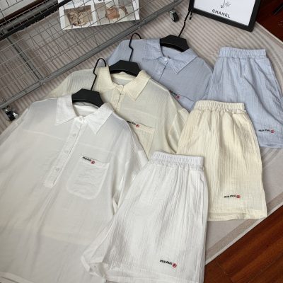 Luxury Miu Miu Shirts White Striped Collection