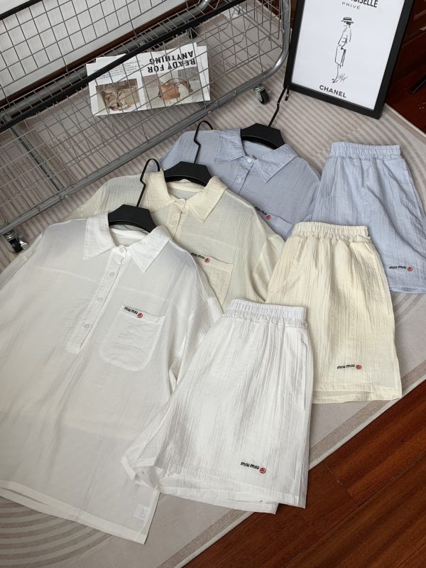 Luxury Miu Miu Shirts White Striped Collection