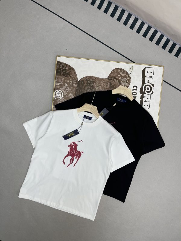 Premium Quality Ralph Lauren Short Sleeves Black Cotton Logo Collection