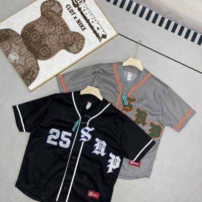 Best Selling Supreme Short Sleeves Black Jersey Patchwork Luxury
