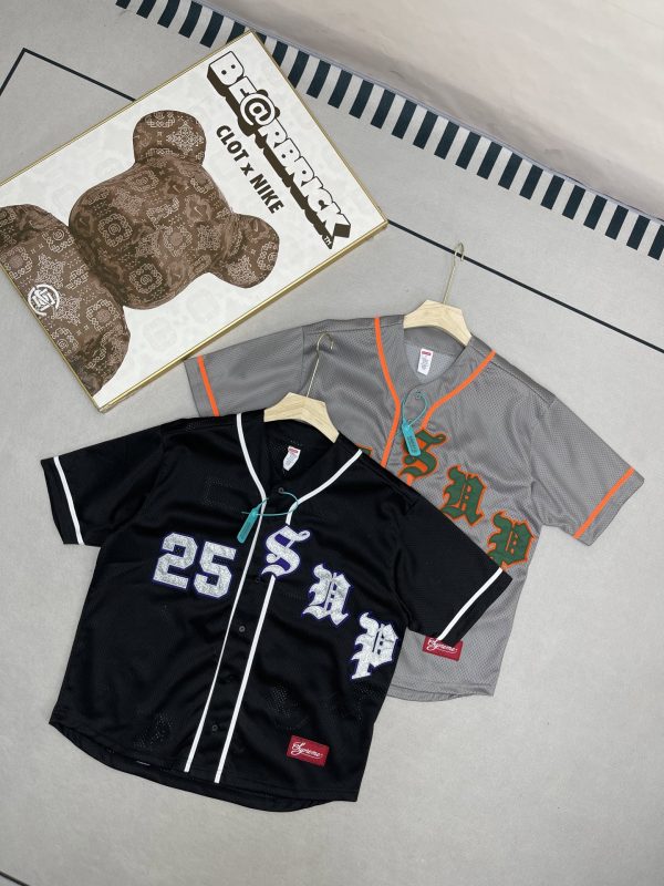 Best Selling Supreme Short Sleeves Black Jersey Patchwork Luxury