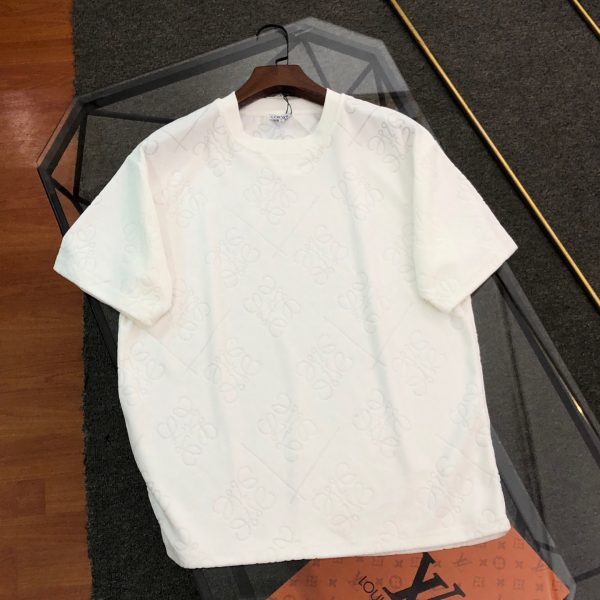 High Quality Loewe Short Sleeves Black Cotton Jacquard Luxury