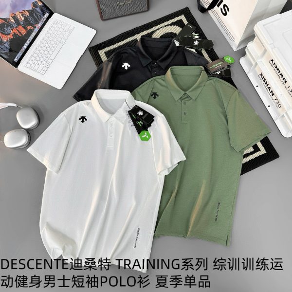 Premium Quality Descente Short-Sleeved Black Logo Style