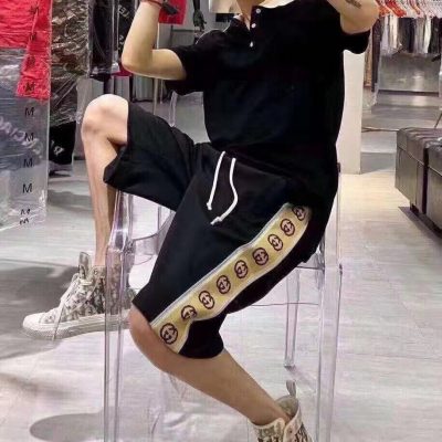 Luxury Gucci Short Sleeves Black Logo Style