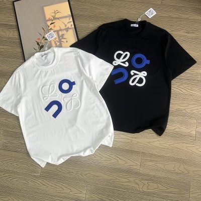 Premium Quality Loewe Short Sleeves Black Cotton Print Luxury