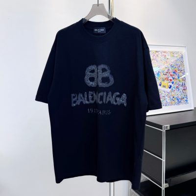 High Quality Balenciaga T-Shirts Black Print Luxury