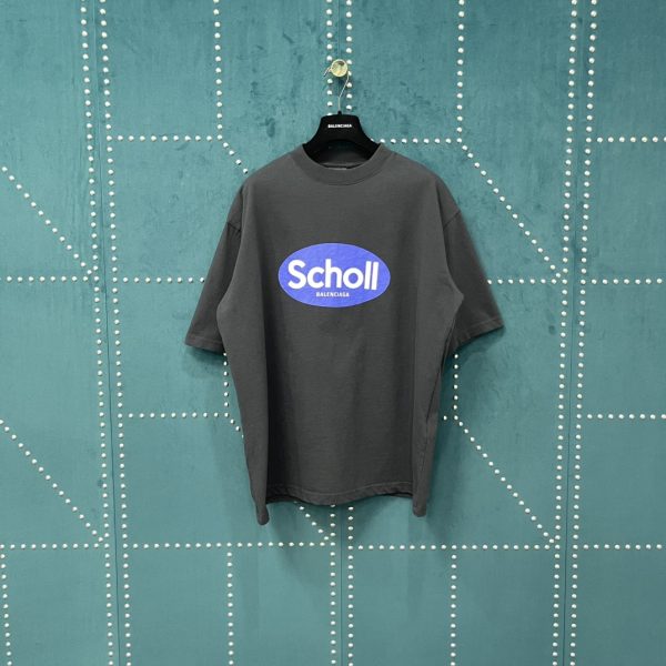 Premium Balenciaga Short Sleeves Black Cotton Print Collection