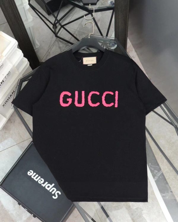 Luxury Gucci Short Sleeves Pink Solid Collection