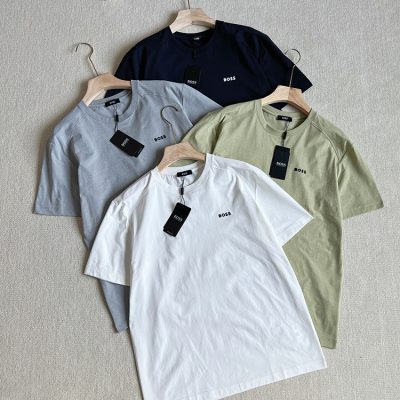 High Quality Hugo Boss Short Sleeves Black Casual Luxury
