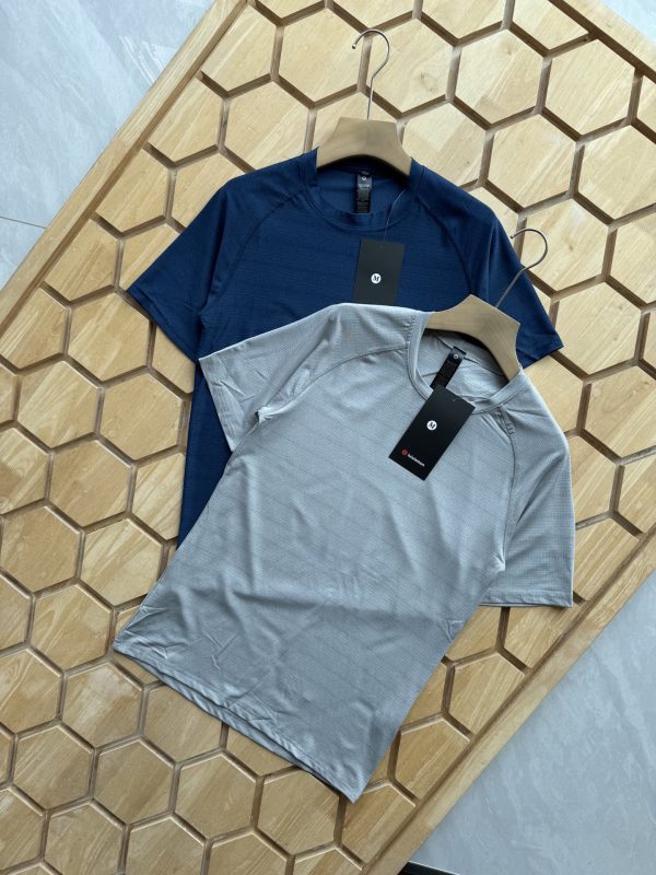 Best Selling Lululemon Short-Sleeved Shirts Gray Breathable Style