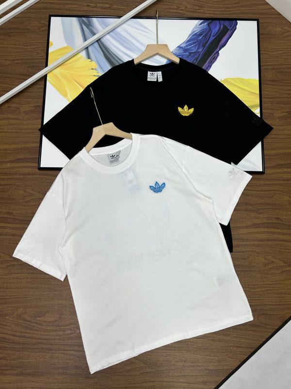 Premium Quality Adidas Short Sleeves Black Cotton Print Style