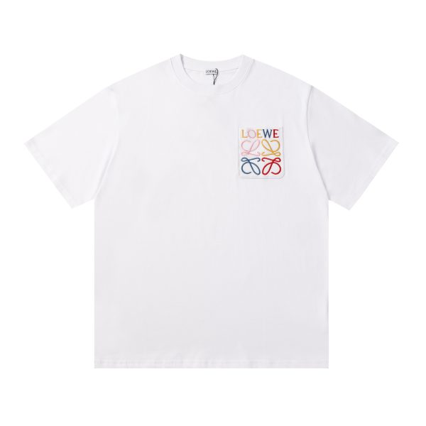 High Quality Loewe Short Sleeves Black Cotton Logo Luxury