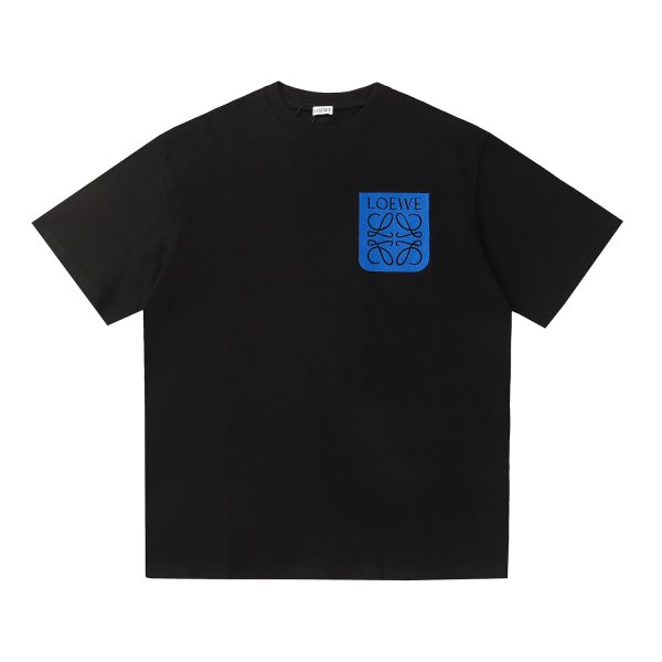 Best Selling Loewe Short Sleeves Black Cotton Logo Style
