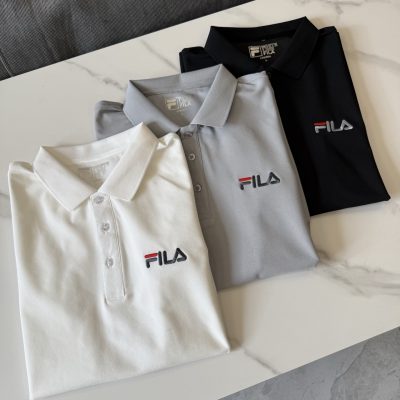 Premium Fila Polo Shirt Black Cotton Embroidery Collection