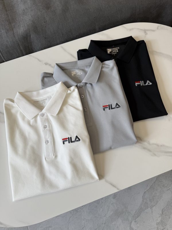 Premium Fila Polo Shirt Black Cotton Embroidery Collection