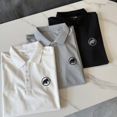 High Quality Mammut Polo Shirt Black Cotton Minimalist Collection