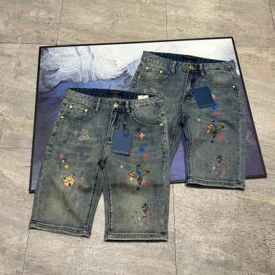 Best Selling Louis Vuitton Shorts Denim Print Collection