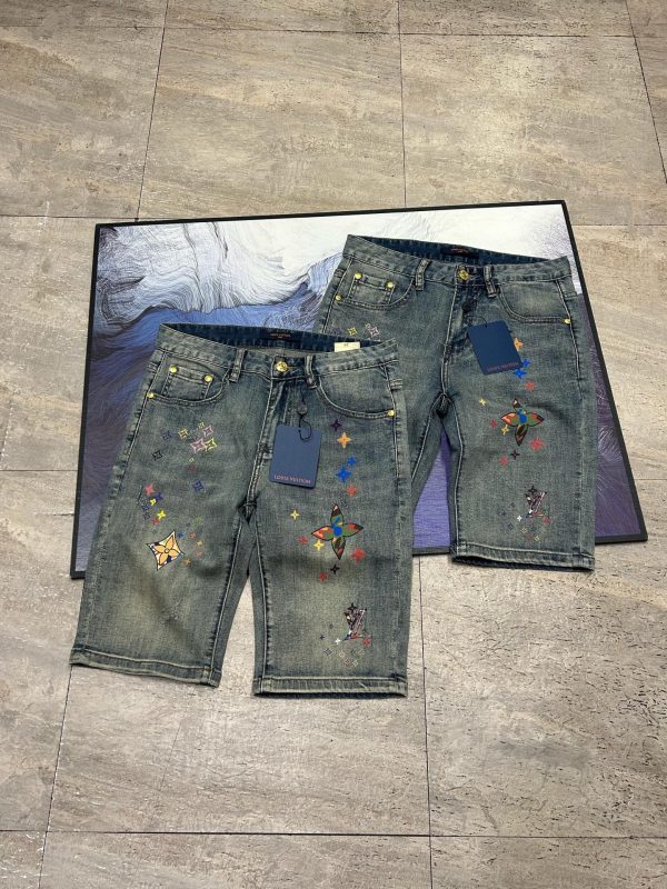 Best Selling Louis Vuitton Shorts Denim Print Collection