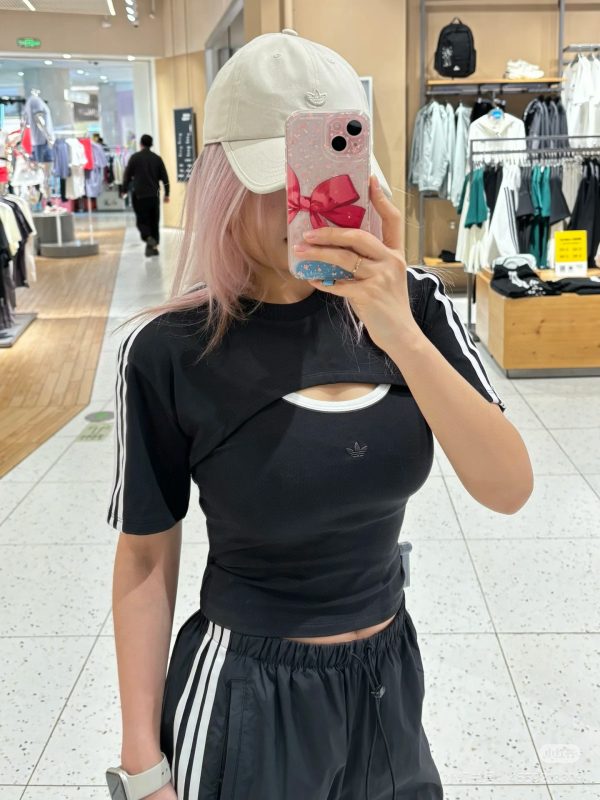 Best Selling Adidas Short-Sleeved Shirt White Classic Style