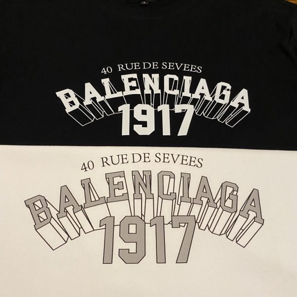 Luxury Balenciaga Short Sleeves Gold Cotton Logo Style