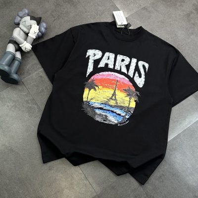 Premium Quality Balenciaga Short Sleeves Black Washed Style
