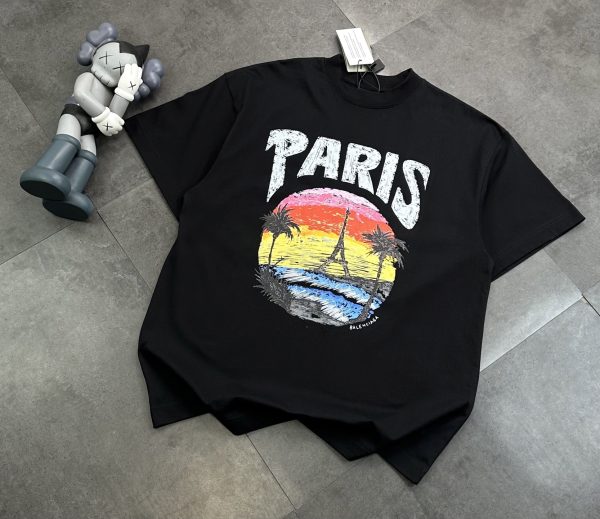 Premium Quality Balenciaga Short Sleeves Black Washed Style