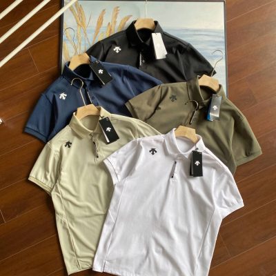 Premium Descente Short-Sleeved White Cotton Breathable Style