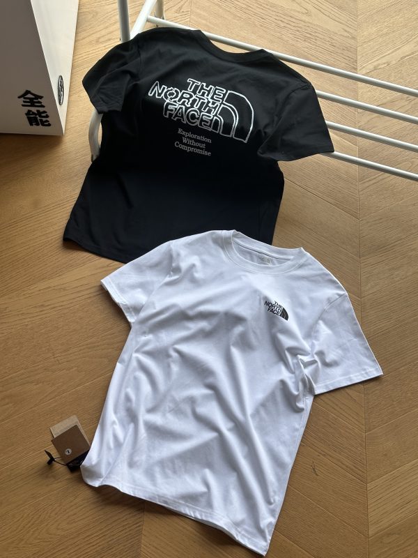 Premium Quality The North Face Short Sleeves Black Cotton Print Luxury