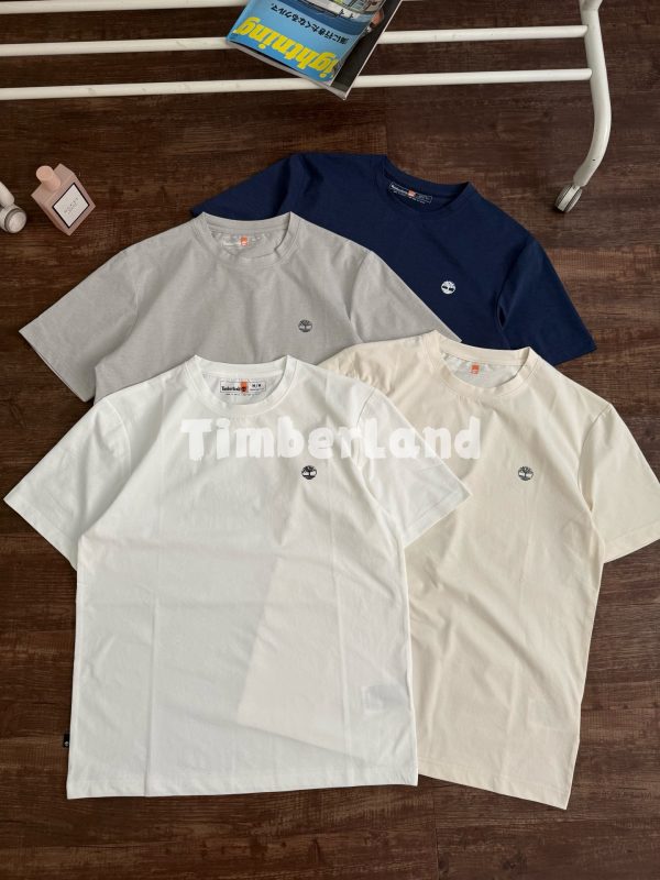 Premium Quality Timberland Short-Sleeved Shirt Navy Cotton Breathable Luxury