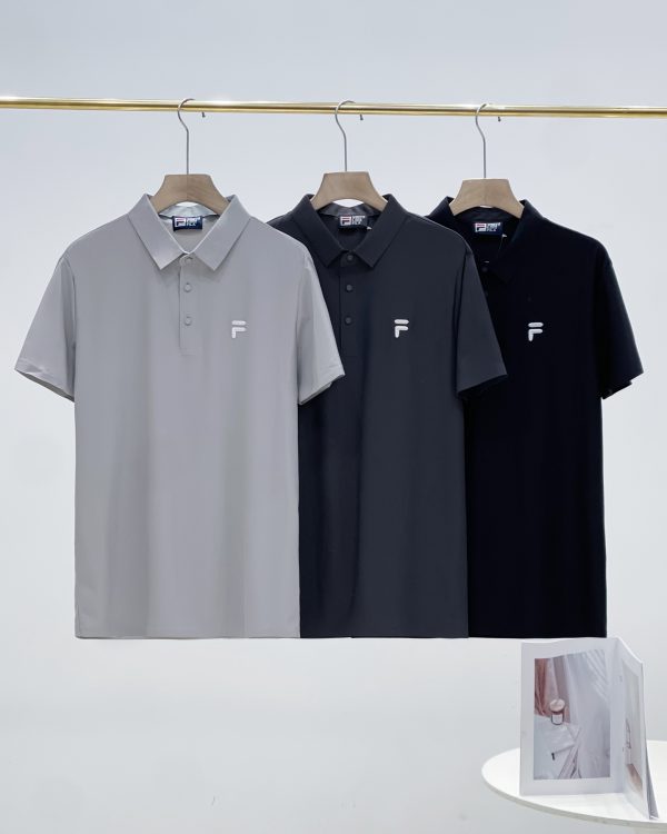 Luxury Fila Short-Sleeved T-Shirts Black Silk Casual Luxury