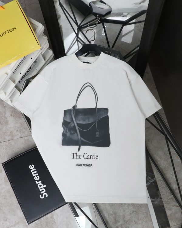 Premium Quality Balenciaga Short-Sleeved Shirt White Style