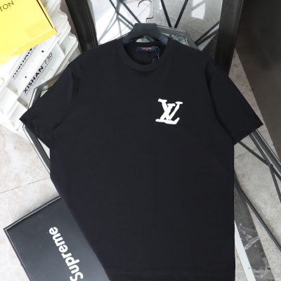 Best Selling Louis Vuitton Short Sleeves Black Logo Luxury