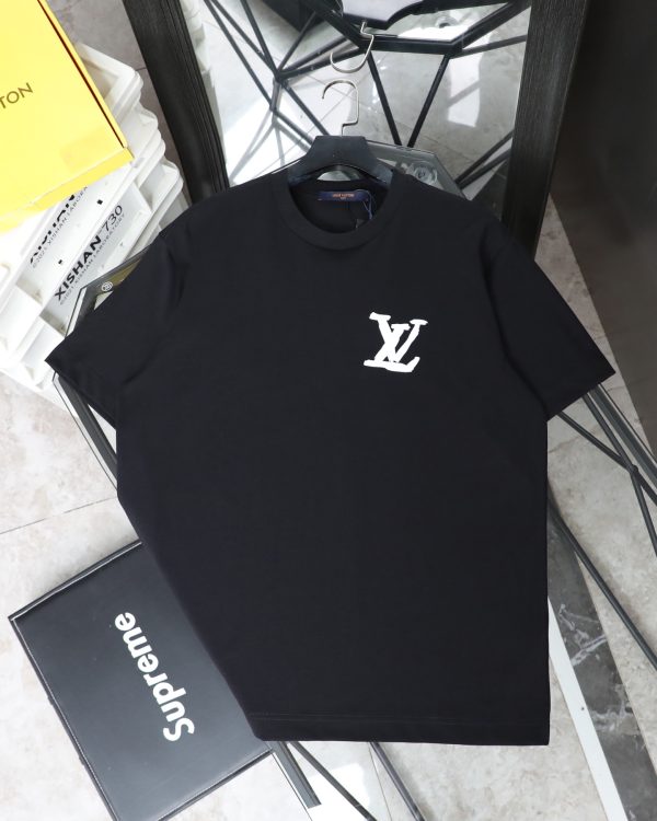 Best Selling Louis Vuitton Short Sleeves Black Logo Luxury