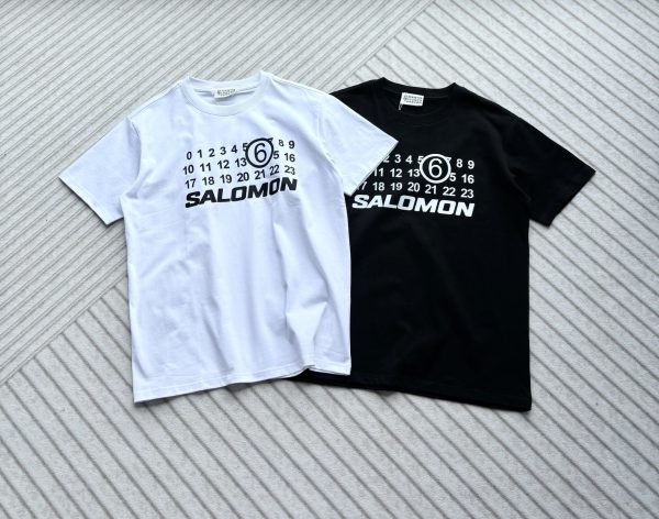 Premium Quality Salomon Short Sleeves Black Cotton Print Style