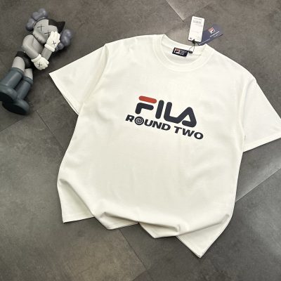Premium Quality Fila Short-Sleeved Shirt Black Logo Style