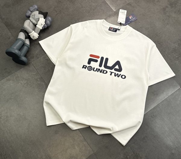 Premium Quality Fila Short-Sleeved Shirt Black Logo Style