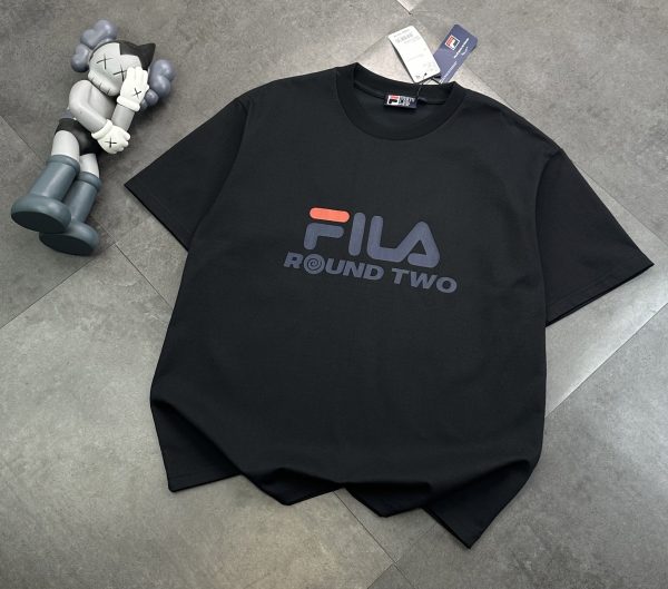 Best Selling Fila Short-Sleeved Shirt Black Logo Luxury
