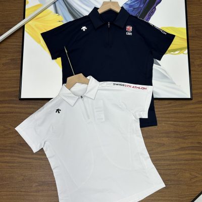Premium Quality Descente Short-Sleeved Black Cotton Style