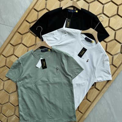 Luxury Ralph Lauren Short-Sleeved T-Shirts White Cotton Classic Luxury