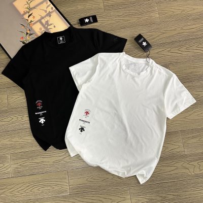 Best Selling Descente Short Sleeves Black Cotton Breathable Style