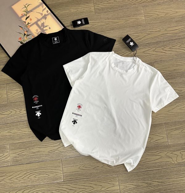 Best Selling Descente Short Sleeves Black Cotton Breathable Style