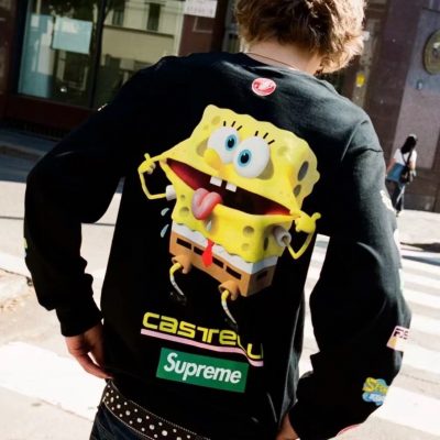 Premium Quality Supreme Long Sleeves Black Print Style