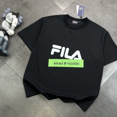Best Selling Fila Short-Sleeved Shirt Black Logo Style