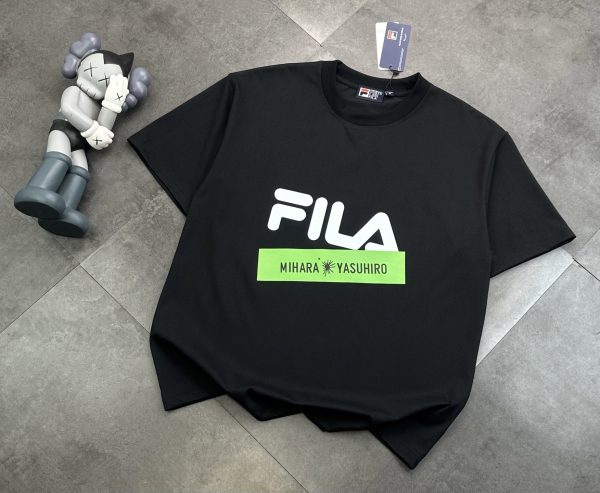 Best Selling Fila Short-Sleeved Shirt Black Logo Style