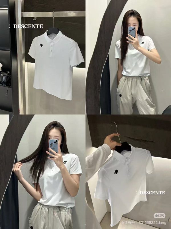 Luxury Descente Short Sleeves White Breathable Style